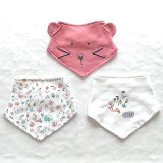 Marks&Spencer 3枚セット よだれかけ スタイ bib リス(ベビースタイ/よだれかけ)