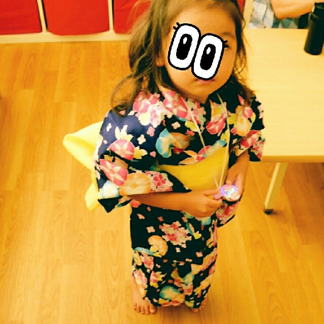 100㌢ 浴衣セット キッズ/ベビー/マタニティのキッズ服女の子用(90cm~)(甚平/浴衣)の商品写真