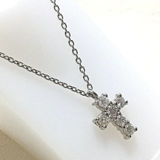 【美品】  ヴァンドーム青山  プラチナ  クロスネックレス  0.35ct