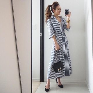 ザラ(ZARA)の完売品 ザラ 新品 ストライプ シャツ ワンピ チュニック スカート ブーツ(ロングワンピース/マキシワンピース)