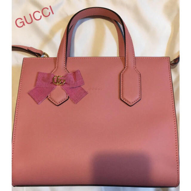 値引 Gucci - 美品✨日本限定モデルGUCCI GGリボンピンク2wayバッグ