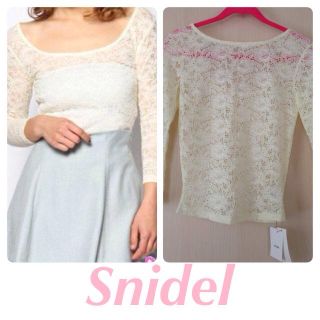 スナイデル(SNIDEL)のスナイデル♡レーストップス(カットソー(長袖/七分))