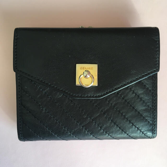 celine(セリーヌ)のヴィンテージセリーヌ 二つ折り財布 ブラック レディースのファッション小物(財布)の商品写真