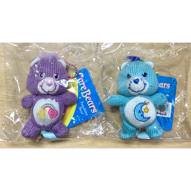 CareBears(ケアベア)のケアベア☆新品☆ニット☆ぬいぐるみ☆キーチェーン☆ボールチェーン☆2点セット レディースのファッション小物(キーホルダー)の商品写真