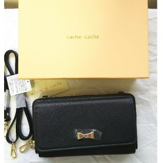 カシュカシュ(Cache Cache)の【新品・未使用】 cashecashe お財布ショルダー ブラック(財布)