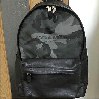 コーチ　COACH　リュック　レザー　迷彩