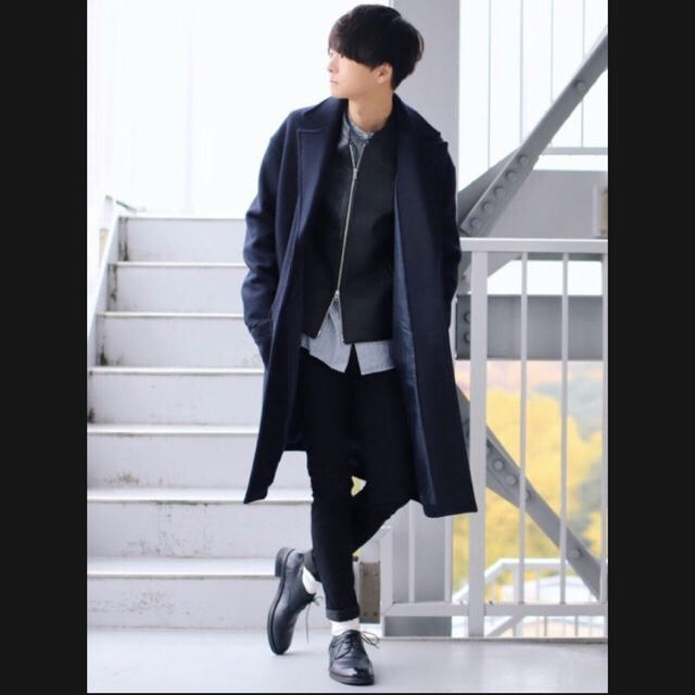 STUDIOUS - lidnm リドム エアーメルトンオーバーコート【ネイビー】の