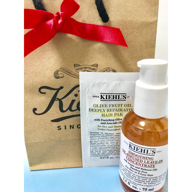 Kiehl's(キールズ)のキールズ  スムージングヘアオイル おまけ付き【ほぼ新品】 コスメ/美容のヘアケア/スタイリング(オイル/美容液)の商品写真