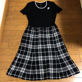 クレージュ(Courreges)のクレージュ ワンピース 黒 11R 38 40の方へ(ひざ丈ワンピース)