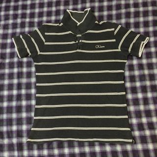 カルバンクライン(Calvin Klein)の【50% OFF】USED　カルパンクライン 黒 ストライプ ポロ(ポロシャツ)