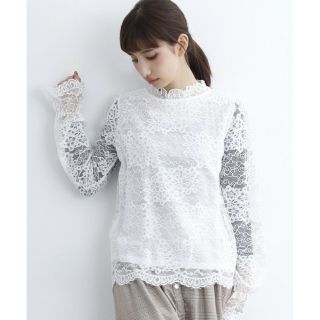 メルロー(merlot)の最新作♡メルロー 総レースブラウス ホワイト 白(シャツ/ブラウス(長袖/七分))