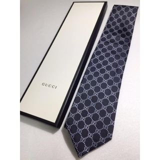 グッチ(Gucci)の【極美品】グッチ GG柄ネクタイ ブラック 正規品(ネクタイ)