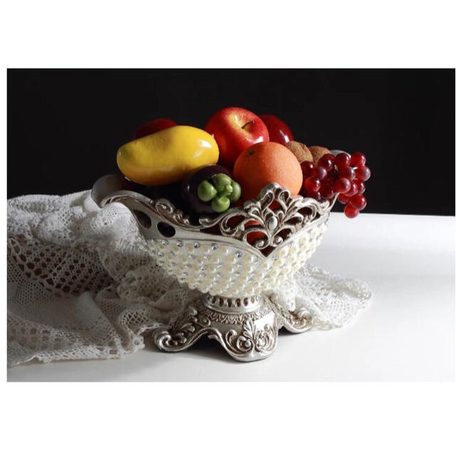 高級果物皿 ．盛り皿 お菓子皿、フルーツプレート、花柄豪華～果物カゴ お菓子鉢