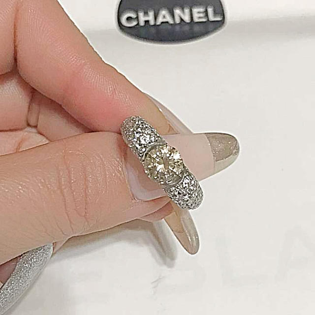 天然 ダイヤモンド リング pt900 3ctアップ 希少 レディースのアクセサリー(リング(指輪))の商品写真