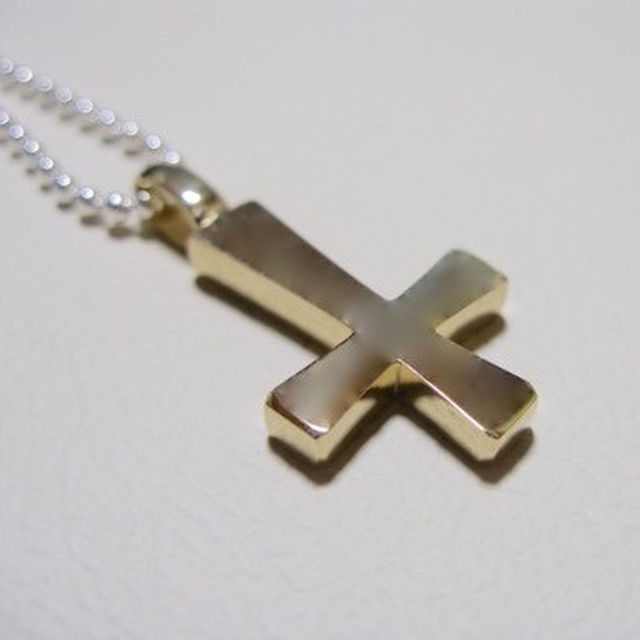 史上最も激安 仁尾彫金『ゴールド逆十字クロス』十字架ハンドメイド ネックレス