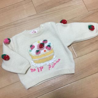 メゾピアノ(mezzo piano)の最終値下げ！メゾピアノmezzo pianoセーターフリルいちご刺繍ファミリア(ニット)