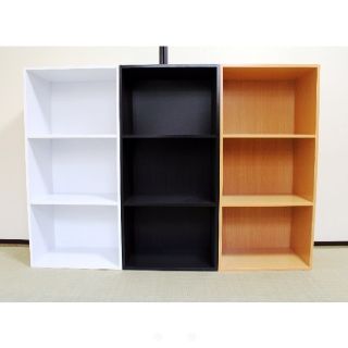 【送料無料】カラーボックス3段 　6個セット展示品（ホワイトブラウン）(棚/ラック/タンス)