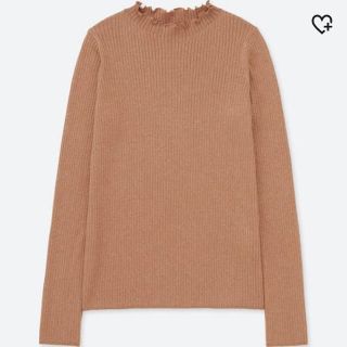 ユニクロ(UNIQLO)のユニクロ ☆ シャイニーリブフリルネックセーター(ニット/セーター)