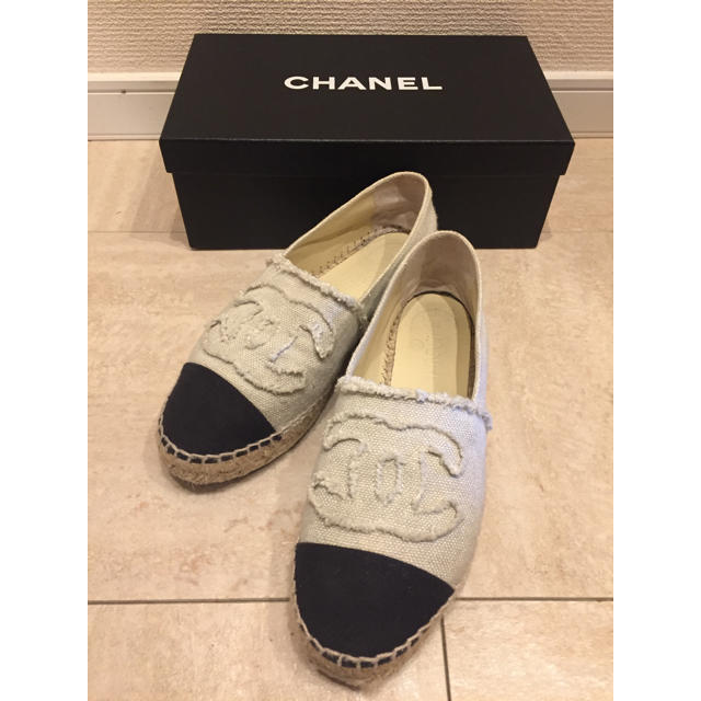 18%OFF】 大人気!定番 CHANEL エスパドリーユ 38 美品 スリッポン+
