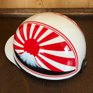 新品 定番カラー 赤白 富士日章 コルク半 ヘルメット(ヘルメット/シールド)
