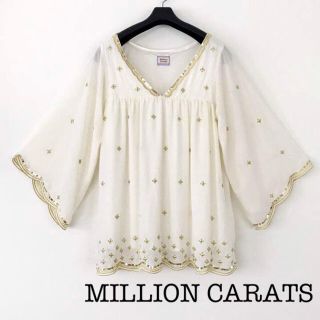 ミリオンカラッツ(Million Carats)のMILLION CARATS♦︎刺繍 チュニック レディース ホワイト FREE(チュニック)