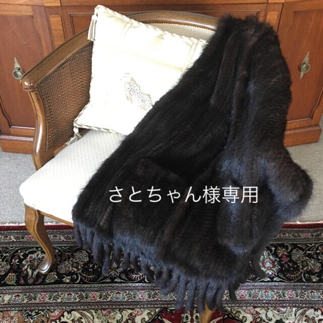 送料込】 ミンクのゴージャスで素敵なファーショール マフラー