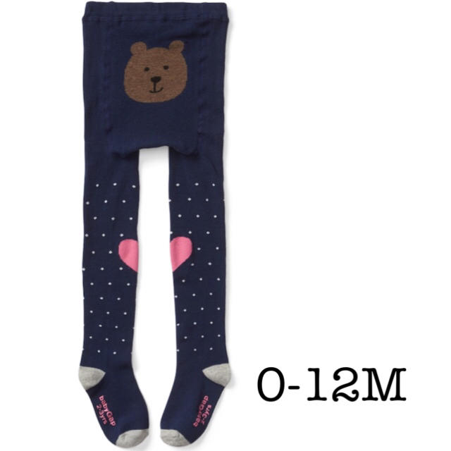 babyGAP(ベビーギャップ)の今季購入品【ドット柄❁0-12M】新品❁くまさんタイツ（リブタイプ）gap キッズ/ベビー/マタニティのこども用ファッション小物(靴下/タイツ)の商品写真