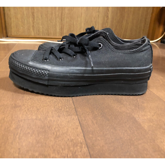 CONVERSE(コンバース)のコンバース☆オールブラック☆厚底☆23cm レディースの靴/シューズ(スニーカー)の商品写真