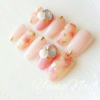 ピンクべっ甲ネイル♡ コスメ/美容のネイル(つけ爪/ネイルチップ)の商品写真