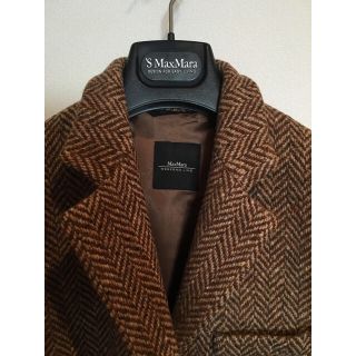 マックスマーラ(Max Mara)の美品 MaxMara WEEKEND ヘリンボーン 茶系 38(チェスターコート)