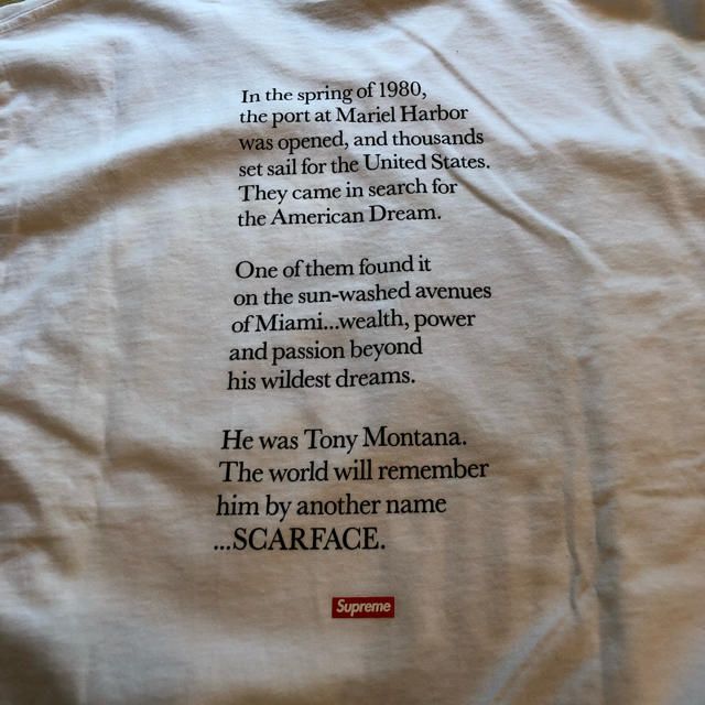 Supreme(シュプリーム)の Mサイズ supreme scarface split Tシャツ ホワイト メンズのトップス(Tシャツ/カットソー(半袖/袖なし))の商品写真