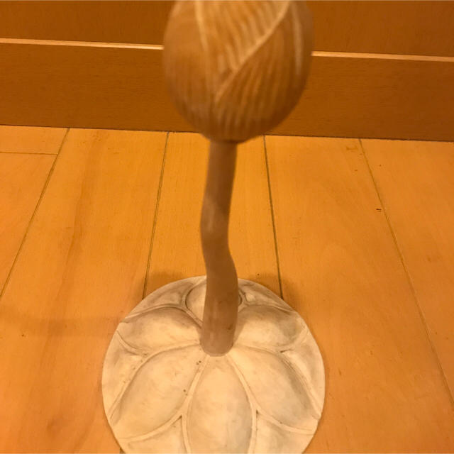 蓮の木彫り オブジェ エンタメ/ホビーの美術品/アンティーク(彫刻/オブジェ)の商品写真