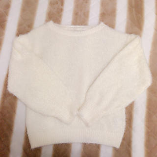 ジーユー(GU)のGUフェザーヤーンセーター off white(ニット/セーター)
