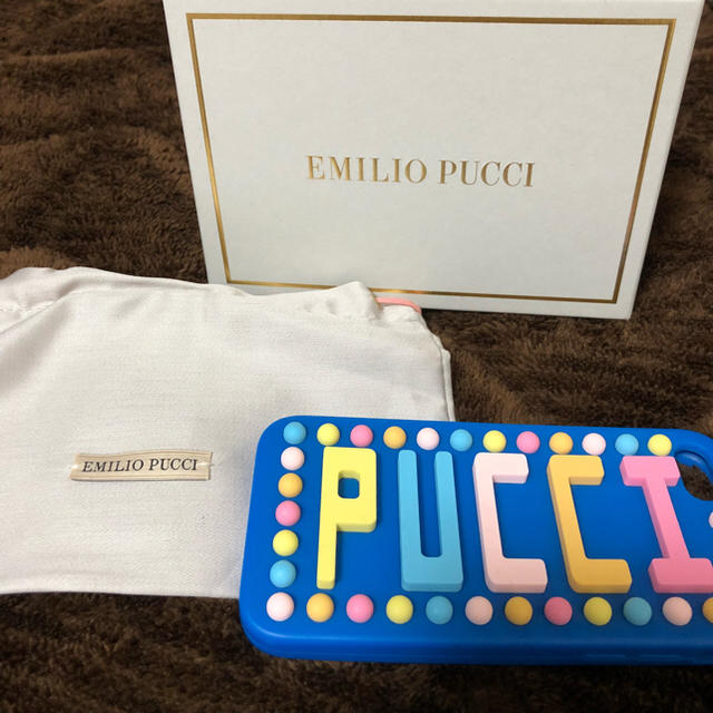 EMILIO PUCCI(エミリオプッチ)のemilio pucci  iPhoneケース 青 スマホ/家電/カメラのスマホアクセサリー(iPhoneケース)の商品写真