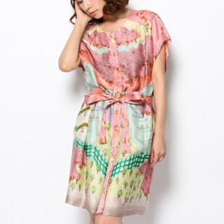 ツモリチサト TSUMORI CHISATO TC Mapシルクワンピース