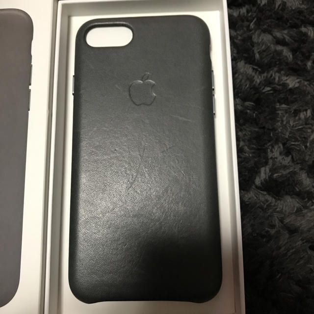 Apple(アップル)のI phone7純正レザーケース 色ストームグレー スマホ/家電/カメラのスマホアクセサリー(iPhoneケース)の商品写真
