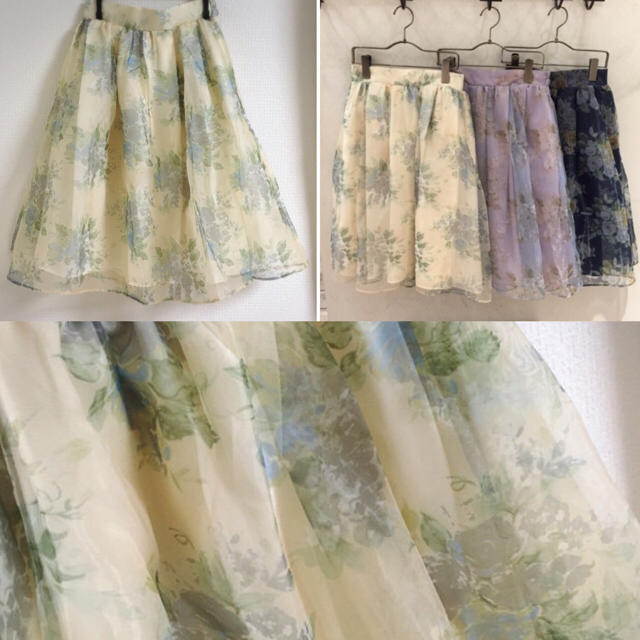 dazzlin(ダズリン)の♡dazzlin♡ブーケ花柄  オーガンジースカート レディースのスカート(ひざ丈スカート)の商品写真