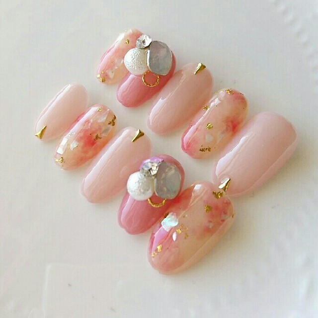 ピンクべっ甲ネイル の通販 By Yuna Nail ラクマ