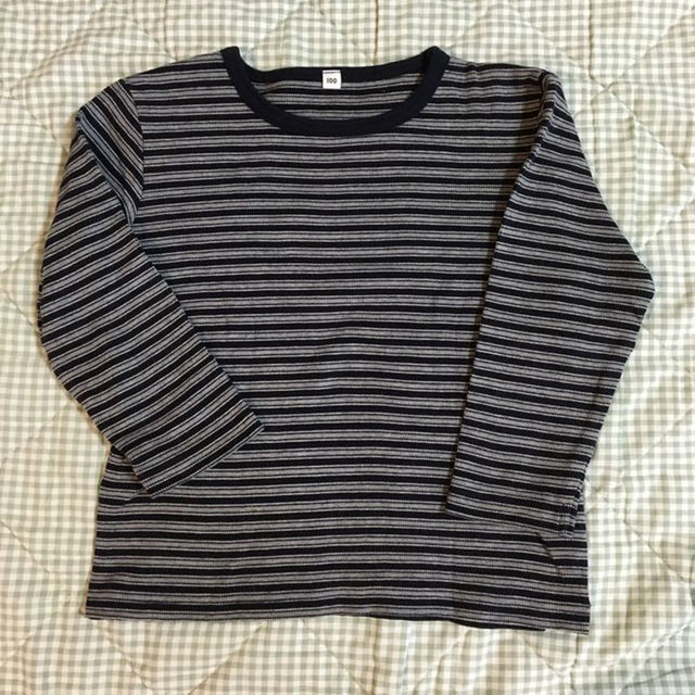 MUJI (無印良品)(ムジルシリョウヒン)の無印良品 100㎝ ボーダー綿Ｔシャツ キッズ/ベビー/マタニティのキッズ服男の子用(90cm~)(その他)の商品写真