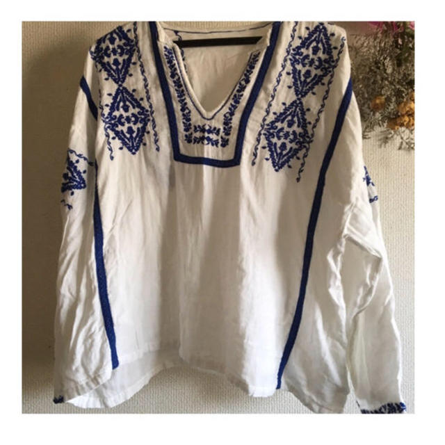 Ciaopanic(チャオパニック)の刺繍ブラウス BEAMS UNIQLO kastane 古着 vintage レディースのトップス(シャツ/ブラウス(長袖/七分))の商品写真