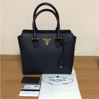 プラダ(PRADA)の新品 PRADA プラダ サフィアーノ ソフト ネイビー(ハンドバッグ)