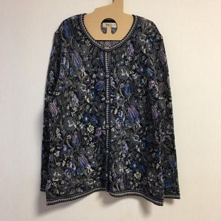 サンタモニカ(Santa Monica)のused clothing  花柄レトロカーディガン 古着 ユーロ ヴィンテージ(カーディガン)