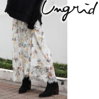 アングリッド(Ungrid)の【新品】Ungrid♡レースプリントマキシスカート(ロングスカート)