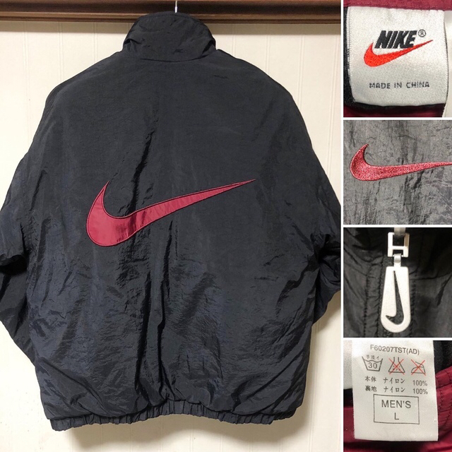 90's銀タグNIKEデカロゴリバーシブルブルゾンジャケット | www.innoveering.net