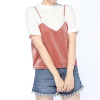 ウィゴー(WEGO)の【新品】レースベロアキャミ♡(キャミソール)