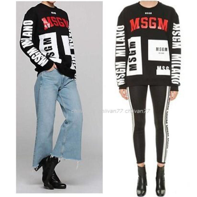 MSGM(エムエスジイエム)の【MSGM】ロゴトレーナー オーバーサイズ 正規品本物 新品 レディースのトップス(トレーナー/スウェット)の商品写真