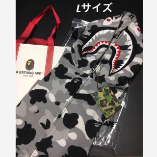 アベイシングエイプ(A BATHING APE)のエイプ 1STCAMO GRAY SHARK FULL ZIP HOODIE L(パーカー)