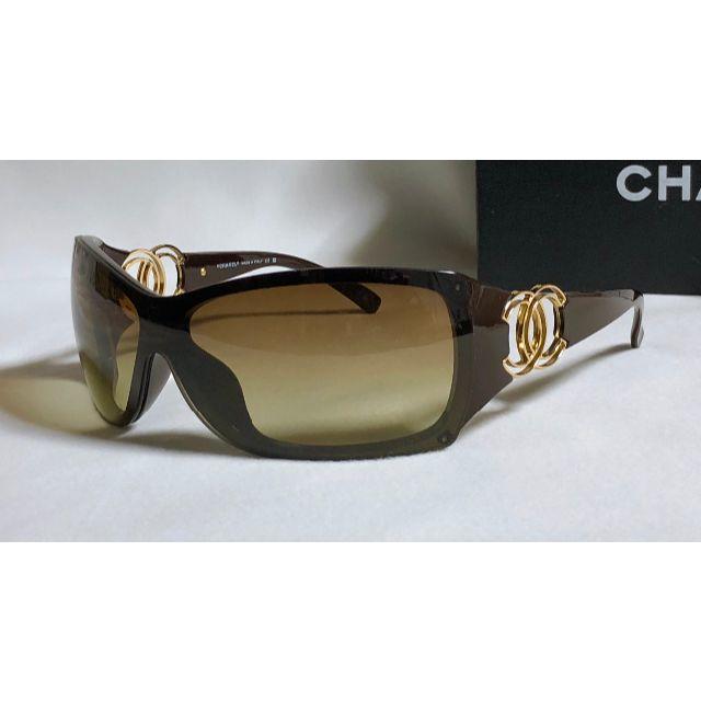 CHANEL - 正規 シャネル ダブルココマークロゴスポーティーサングラス 茶×ゴールド 付属有
