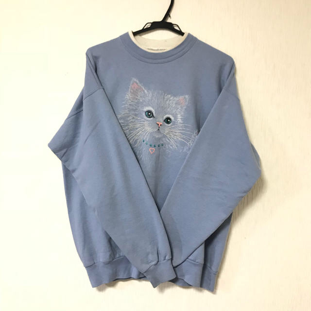 値下げしました 古着 ねこちゃんスウェット レディースのトップス(トレーナー/スウェット)の商品写真