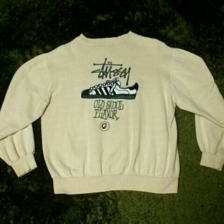 ステューシー(STUSSY)の90's old stussy 白タグ 長袖スウェット Lサイズ(スウェット)